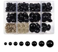 TOAOB 150pcs Large Safety Eyes Crafts Doll Eyes with Washers 12mm to 30mm Black Plastic Safety Eyes for Amigurumis Crochet and Stuffed Animals Bears Making