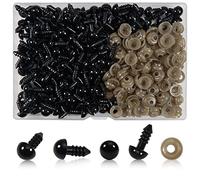 TOAOB 150pcs Safety Eyes for Crochet Dolls 16mm Black Plastic Crochet Eye Doll Eyes with Washers for Amigurumis Doll Making DIY Craft Plush Stuffed Animals