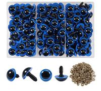 TOAOB 150pcs Safety Eyes for Crochet Dolls 16mm Blue Plastic Crochet Eye Doll Eyes with Washers for Amigurumis Doll Making DIY Craft Plush Stuffed Animals