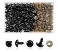 TOAOB 150pcs Safety Eyes for Crochet Dolls 18mm Black Plastic Crochet Eye Doll Eyes with Washers for Amigurumis Doll Making DIY Craft Plush Stuffed Animals