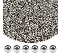TOAOB 1600pcs 4mm Silver Spacer Beads Round Smooth Loose Balls Beads Tiny Seed Beads for DIY Bracelets Necklace Jewellery Making Crafts Decoration