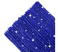 TOAOB 200pcs Glitter Pipe Cleaners Glitter Blue 30cm Chenille Stems Craft Supplies Wire Bending Plush for Art and Craft Projects DIY Decorations