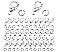 TOAOB 200pcs Silver Lobster Clasps with Open Jump Ring for Jewellery Making Bracelet Necklace Jewellery Connectors
