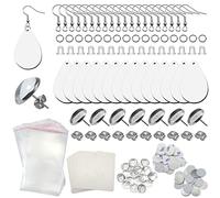 TOAOB 200pcs Sublimation Earring Blanks Kit Includes Aluminum Sheets Earring Hooks Safety Backs Cards and Self Seal Bags for DIY Jewelry Making