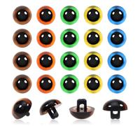 TOAOB 20pcs 12mm Sew on Eyes Mixed Colour Plastic Sewing Button Eyes for Amigurumis Crochet Plush Animals Soft Dolls Making