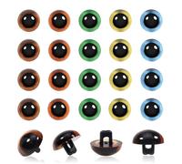 TOAOB 20pcs 15mm Sew on Eyes Mixed Colour Plastic Sewing Button Eyes for Amigurumis Crochet Plush Animals Soft Dolls Making