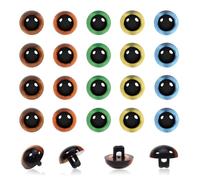 TOAOB 20pcs Sew On Safety Eyes Buttons 10.5mm 5 Colors Plastic Mushroom Domed Sewing Crafting Eyes for DIY Stuffed Animals Amigurumis Crochet Doll Making