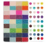 TOAOB 2160pcs Pearl Beads 36 Colors Round Tiny Loose Imitation Pearls 6mm ABS Beads for for Bracelets Necklaces Craft Decoration Jewelry Making