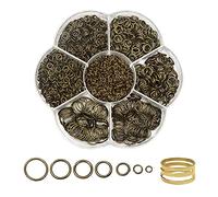 TOAOB 2300pcs Antique Bronze Open Jump Rings Jewellery Findings Jewelry Connector Rings 3mm to 10mm with Opener Tool for Jewelry Making