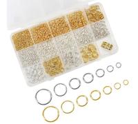 TOAOB 2300pcs Jump Rings Open Jump Ring Metal Jewellery Connector Link Chain Links Gold Silver 3mm 4mm 5mm 6mm 7mm 8mm 10mm with Box for Necklace Bracelet Making