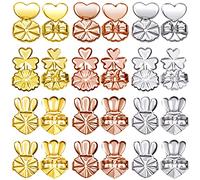 TOAOB 24pcs Earring Lifters Backs for Droopy Ears Gold Silver Rose Gold Large Ear Support Backings Earring Backs Replacements Secure Ear Lockings for Heavy Earrings DIY Jewellery Making