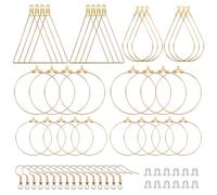 TOAOB 280pcs Gold Earring Hooks with Earring Hoop and Backs for Jewellery Making Supplies DIY Craft Jewellery Findings Accessories