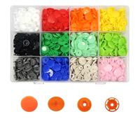 TOAOB 300 Sets T8 Plastic Snap Buttons Fasteners Kit 12 Color Press Studs Snap Fasteners 14mm Buttons Fasteners for DIY Clothes Sewing Accessories Dressmaking