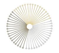 TOAOB 300pcs 50mm Open Eye Pins Head Pins 3 Colours Jewellery Pins for Beading Earring Necklace Pendant Jewery Making DIY Crafts