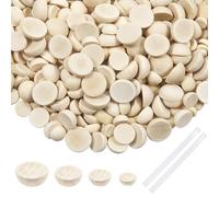 TOAOB 300pcs Half Wooden Beads Natural Unfinished Wooden Half Craft Balls 8mm to 15mm Mini Split Round Hemisphere Wood Ball with Glue for Painting DIY Jewellery Making Art Crafts Assortments