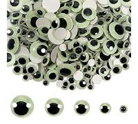 TOAOB 300pcs Wiggle Googly Eyes Glow in The Dark Self Adhesive Luminous Googly Eyes 6mm to 15mm Plastic Sticker Eyes for DIY Crafts Scrapbooking Decoration