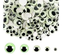 TOAOB 300pcs Wiggle Googly Eyes Glow in The Dark Self Adhesive Luminous Googly Eyes 6mm to 15mm Plastic Sticker Eyes for DIY Crafts Scrapbooking Decoration