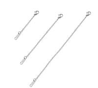 TOAOB 3pcs Necklace Extender Silver Chain Extenders Jewelry Extenders with Lobster Claw Clasp 5cm 10cm15cm for Jewellery Making Chokers Braclets Anklets