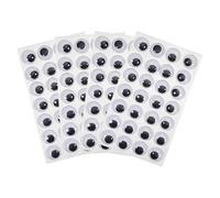 TOAOB 4 Sheets Googly Eyes Stickers Wobbly Self Adhesive 18mm Black White