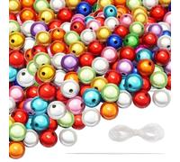TOAOB 400pcs Illusion Miracle Beads 8mm Round Reflective Glow Resin Pearls Multicolor for Craft Decoration Jewellery Making