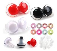 TOAOB 48 Sets 16mm Glitter Safety Eyes Coloured Crochet Eyes Amigurumis Eye Plastic Craft Eye with Washers for Crochet Animals Puppet Making
