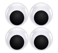 TOAOB 4pcs 130mm Large Wiggle Googly Eyes with Self Adhesive Giant Googly Eyes Round Black White Sticky Wobbly Eyes Plastic Craft Eyes for DIY Scrapbooking Crafts