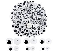 TOAOB 500 Pieces Wiggle Eyes Small Button Eyes for Sewing 8 mm 10 mm 12 mm 15 mm 18 mm 20 mm Plastic Wiggle Googly Eyes Round Black Doll Eyes Safety Eyes for Crochet Animals Plush Dolls Knitting Dolls