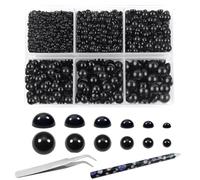 TOAOB 5000pcs Black Flat Back Pearls Half Round Pearls Beads 2mm to 8mm | Flatback Beads, Mixed Sizes, DIY Crafts, Embellishment Nail, Decoration Accessories, Shoes Dress Phone Case Making