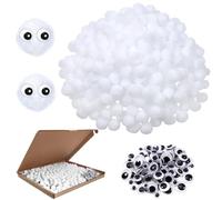 TOAOB 500pcs Pom Poms Ball 10mm Fluffy Pom Poms White Fuzzy Pompoms Balls with Wiggle Eyes for DIY Crafts Decorations