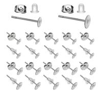 TOAOB 500pcs Stainless Steel Earring Posts and Backs 4mm 6mm Flat Pad Earring Studs and Butterfly Earring Backs and Rubber Safety Earring Backs for Jewelry Findings Making Supplies