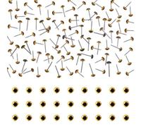 TOAOB 50pcs 3mm Yellow Glass Eyes Kits Crochet Eyes for Crafts | Needle Felting, Dolls Sewing, Plush Animals, Doll Making, Puppet Dolls, Sewing Crafts