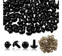 TOAOB 50pcs Black Plastic Safety Eyes 14 mm Doll Eyes with Washers for DIY Crochet Animal Eyes Plush Puppet for Doll Making