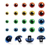 TOAOB 50pcs Sew On Eyes 4 Colours 9mm to 15mm Plastic Safety Eye