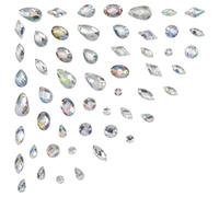 TOAOB 54 Pieces Sew on Rhinestone AB Clear Acrylic Faceted Flatback Sewing Rhinestone Mix Shape Size for DIY Crafts Clothes Shoes Bag Decoration