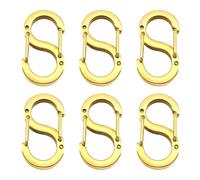 TOAOB 6pcs Gold Double Opening Lobster Clasp Stainless Steel Necklace Shorten Clip and Closures Bracelet Connectors Chain Shortener Clip for DIY Jewelry Making Necklace Keys Chains Craft and Repairing