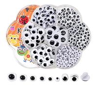 TOAOB 770pcs Wiggle Googly Eyes Self Adhesive Black White Sticky Back Wobbly Eyes Plastic Craft Eyes 4mm to 12mm for DIY Scrapbooking Crafts
