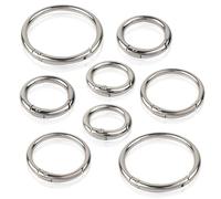 TOAOB 8 Pieces Carabiner Ring with Spring Opening 25 mm 30 mm 40 mm 60 mm Ring Carabiner Round O Rings zinc Alloy Silver Tone DIY Accessories for Key Chain Holder Bags Purses Carry Bags