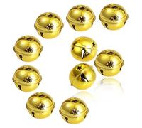 TOAOB Christmas Bells 10pcs 5cm Jingle Bells Gold Craft Bell Big for Christmas Tree Decoration DIY Home Holiday Decorations