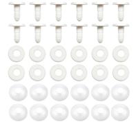 TOAOB Doll Joints for Amigurumis Crochet 20 Set 30mm White Plastic Safety Joints for Stuffed Animals Limbs and Arms Movable Connectors for Doll Making DIY Crafts