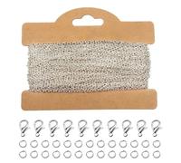 TOAOB Jewelry Making Chains Kit 39 Feet Silver 3x2mm Link Cable Chain Necklace Chains with 100pcs Jump Rings and 30pcs Lobster Clasps for Craft