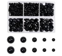 TOAOB Pack of 500 Round Flat Back Doll Eyes Safety Eyes Black Mixed Size Plastic Craft Eyes for Doll Puppet Puppet