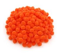TOAOB THE ONE AND ONLY BABY 300pcs Orange Craft Pompoms 1cm Large Fluffy Pompoms for DIY Supplies Decorations Sewing Garlands Fringes Projects and Crafts