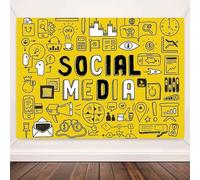 TOAOFY 6x4FT Social Media Theme Backdrop for Party Youth Social Background Decorations Kids Party Photo Banner Props TAYBYW004