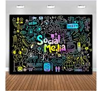 TOAOFY 7x5ft Social Media Backdrop Social Media Party Decorations for Teens Novelty Theme Birthday Party Supplies TAY675