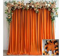 TOAOFY Orange Wedding Curtain Backdrop Orange Wrinkle Free Backdrop Panels for Parties Wedding Arch Party Ceremony Stage Decoration 10x10FT TAYNSDJ101