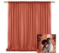 TOAOFY Terracotta Backdrop Curtains Burnt Orange Event Drapes for Backdrop Outdoor Wedding Church Ceremony Decoration 10x10ft TAYS060
