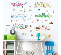 TOARTi Back to School Bulletin Board Decorations Colorful Learning Wall Sticker Classroom Educational Subjects Wall Decals Math Art History English Science Geography Stickers Class Subject Decals