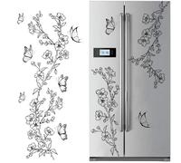 TOARTi Black Butterfly Flower Wall Stickers Decal Home Decoration Black Hanging Vine Wall Murals DIY Decor Plum Blossom Wall Decals for Bedroom Living Room