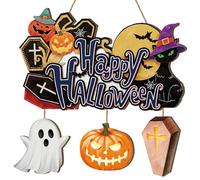 TOARTi Black Cat Wood Sign for Halloween Decoration,Happy Halloween Wooden Hanging Sign,Bat Door Decor Pumpkin Wall Decor For Home Party Indoor Outdoor