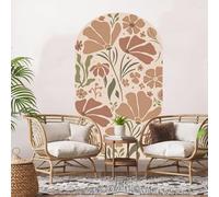TOARTi Boho Wall Sticker Bohemian Floral Arch Plants Botanical Wall Decor Organic Abstract Geometric Decal Bedroom Removable Wall Decor for Livingroom Bedroom,20x32inch